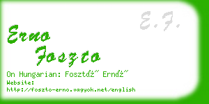 erno foszto business card